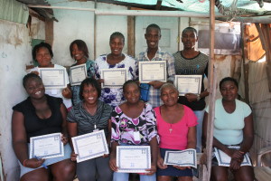 Leaders who completed Child Protection training in the Port-au-Prince neighborhood of Place Sainte Anne.